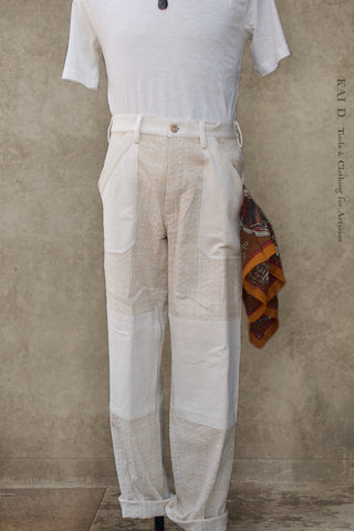 Patchwork Isaac Pants -  Natural/Oat - 3, 4