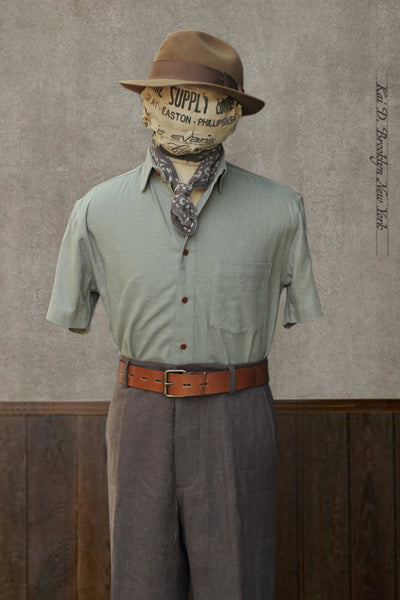 Cassady Shirt - Evergreen Fog Cotton Silk  - S, M, L, XL