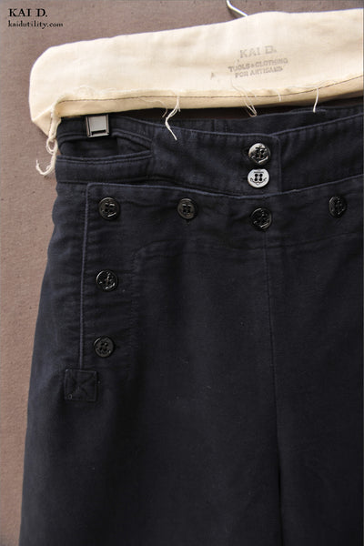 Sailor Pants - DarK Indigo Moleskin -  XS, M, L