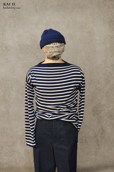 Boatsman Sweater - Marine/Off White - L