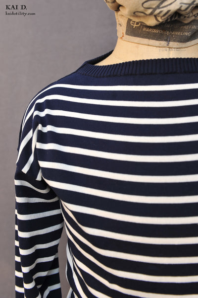 Boatsman Sweater - Marine/Off White - L