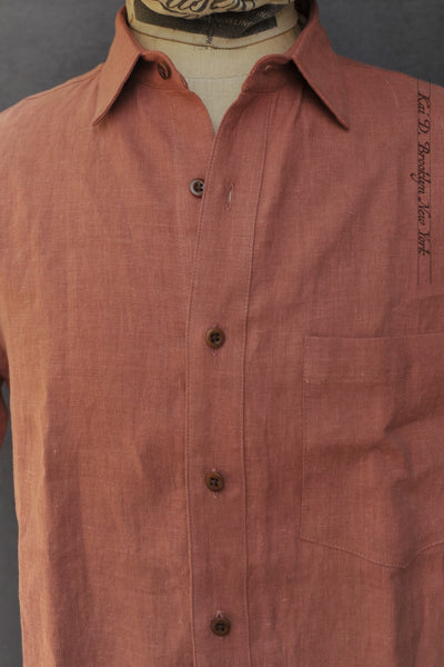 Cassady Shirt - Coral Shibui Linen - S, M, L, XL, XXL