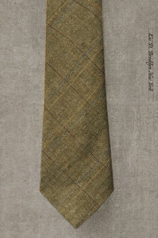 Irish Linen Plaid Tie - Sartorial Green