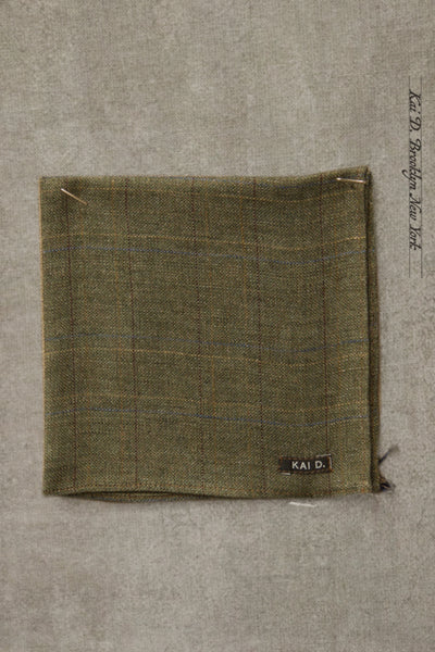 Irish Linen Plaid Pocket Square - Sartorial Green