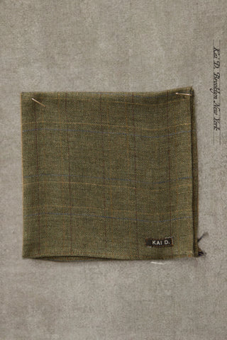 Irish Linen Plaid Pocket Square - Sartorial Green