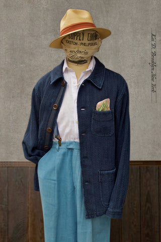 Sashiko Chore Jacket - Indigo - M, L