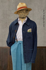 Kai D Utility — Sashiko Chore Jacket - Indigo - M, L