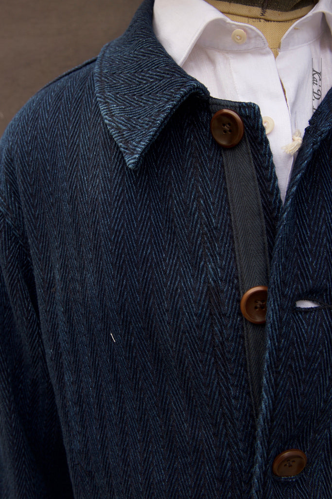 Kai D Utility — Sashiko Chore Jacket - Indigo - M, L