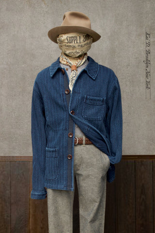 Sashiko Chore Jacket - Indigo - M, XL
