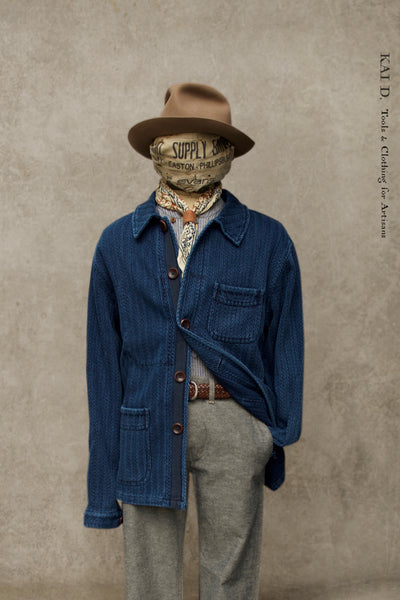 Sashiko Chore Jacket - Indigo - XL