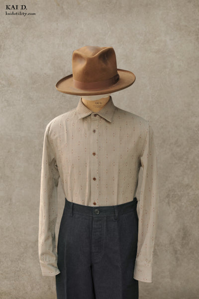Delancey Shirt - Dusty Mint Sashiko Cotton - L