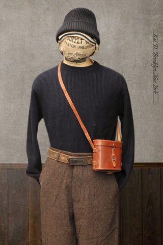 Ribbed Raglan Sweater - Merino Cashmere - Saturated Navy - M, L, XL