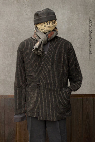 Scarecrow's Jacket - Wool Black Pin - S, M, L
