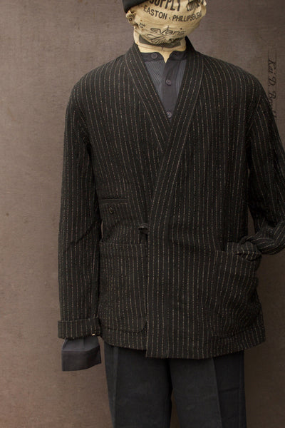 Scarecrow's Jacket - Wool Black Pin - S, M, L