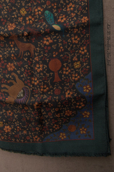 Fringe Scarf - Ispahan Folk Pattern - Green (NO RETURN NO EXCHANGE)