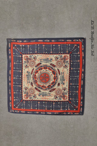 Cotton Bandana - Navy/Red