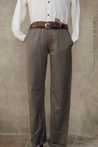 Bologna Slim Cut Trousers - Taupe - 30, 32