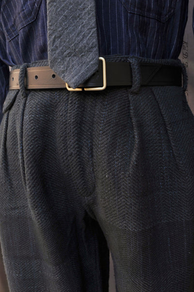 Shakoor Wide Cut Pants -  Handspun Herringbone - 3(32), L(34)