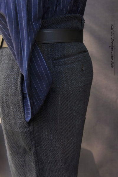 Shakoor Wide Cut Pants -  Handspun Herringbone - 3(32), L(34)