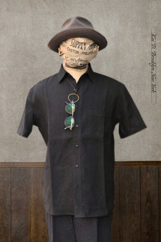 Cassady Shirt - Black Shibui Linen - M, L, XL, XXL