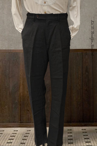 Novelist Trousers - Black Shibui Linen - 30, 32, 34
