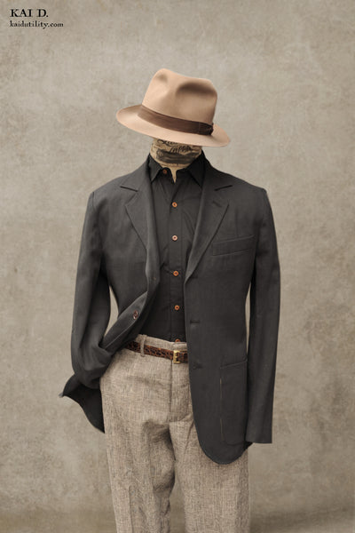 Shoemaker's Jacket - Black Belgian Linen - M, L, XL