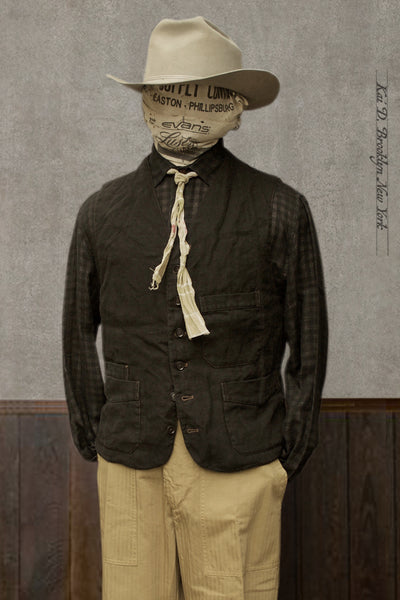 Shoemaker's Vest - Over Dyed Linen - S, L, XL (NO RETURN)