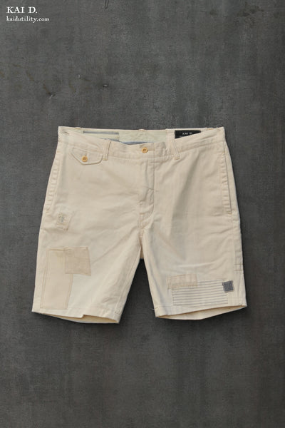 Boro White Cotton Shorts - Bodie - 32
