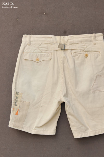 Boro White Cotton Shorts - Bodie - 32