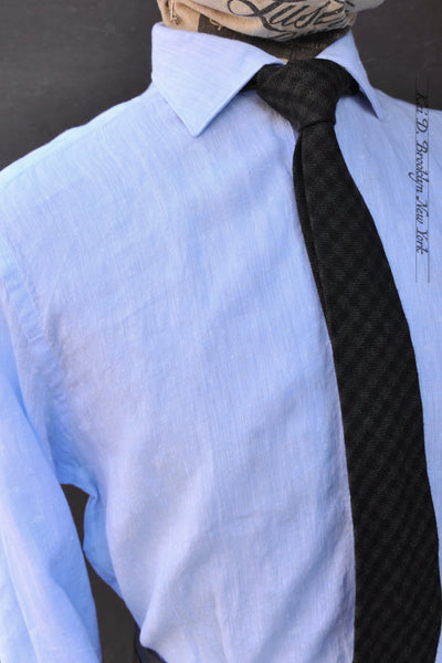 Sicily Linen Dress Shirt - Sicily Blue - 40, 42, 44, 46 (Relaxed fit, longer body length, sleeve length)