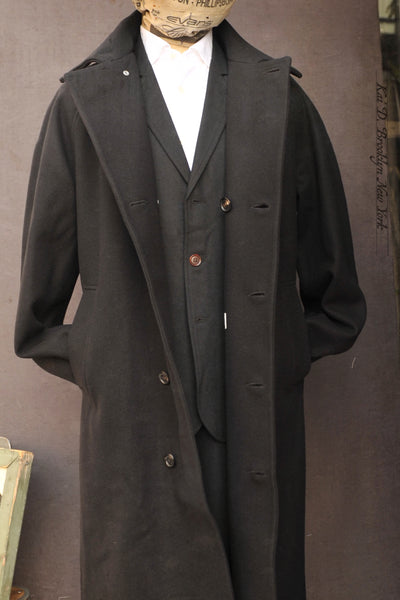 Sigurd Long Coat - Heavy Black Wool - M (No Return)