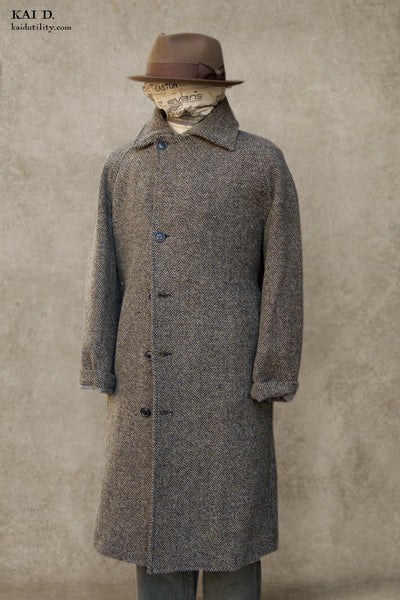 Sigurd Long Coat - Wool Herringbone - S, M