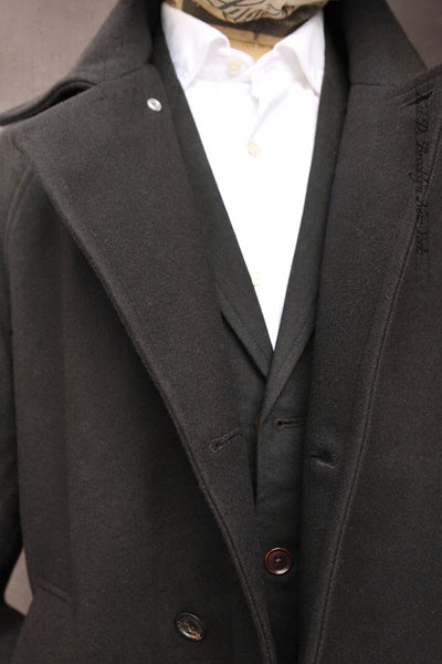 Sigurd Long Coat - Heavy Black Wool - M (No Return)