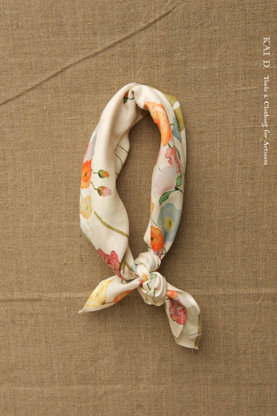Silk Cotton Bandana - Watercolor Floral