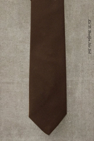 Silk Wool Tie - Deep Brown