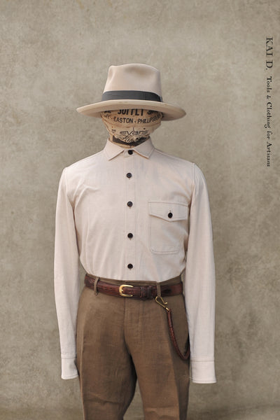 Skillman Shirt - Natural Soft Cotton Hemp - XXL