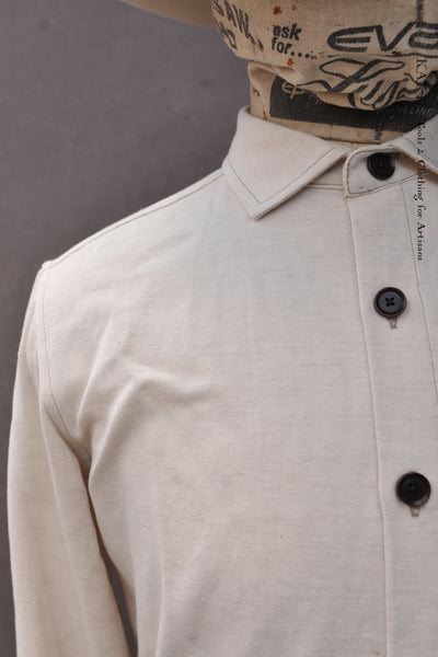 Skillman Shirt - Natural Soft Cotton Hemp - XXL