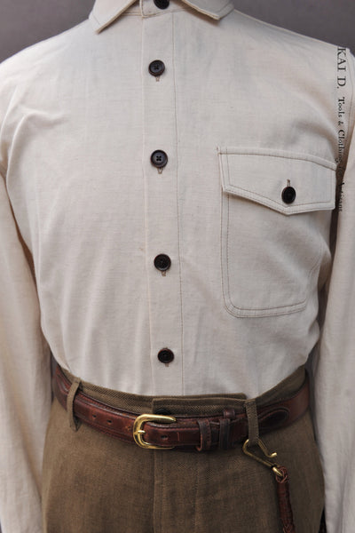 Skillman Shirt - Natural Soft Cotton Hemp - XXL