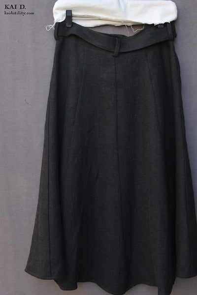 Georgia Skirt - Wool/Cotton - Brownish Black - S, M, L