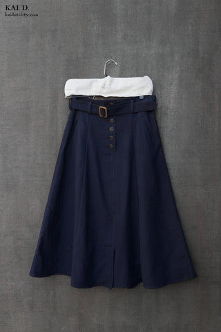 Georgia Skirt - Wool/Cotton/Linen - Dark Blue - S, M, L