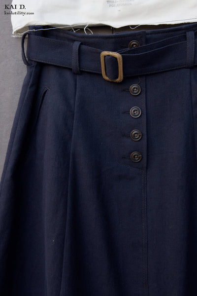 Georgia Skirt - Wool/Cotton/Linen - Dark Blue - S, M, L