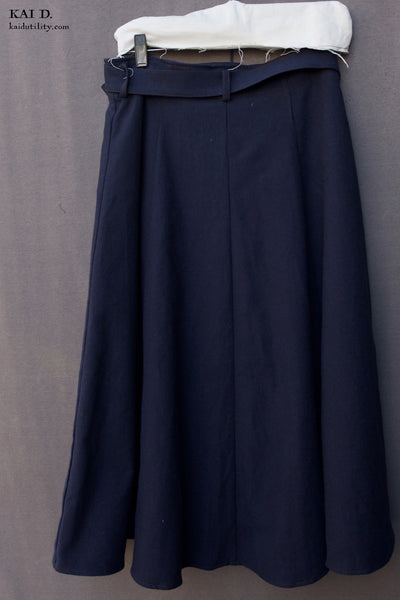 Georgia Skirt - Wool/Cotton/Linen - Dark Blue - S, M, L