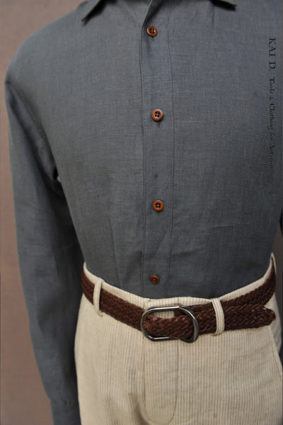 Delancey Shirt - Belgian Linen - Slate Grey - S, M, L, XL, XXL
