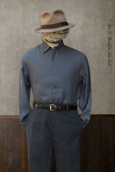 Delancey Shirt - Belgian Linen - Slate Grey - M, L, XL, XXL
