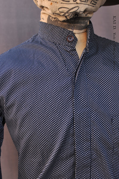 Italian Cotton Snyder Tunic Shirt - Micro Dots - M, L, XL