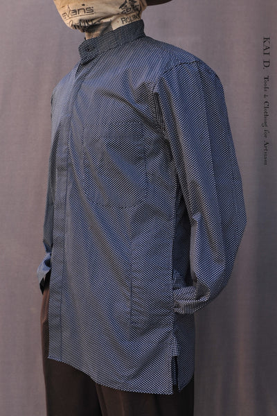 Italian Cotton Snyder Tunic Shirt - Micro Dots - M, L, XL