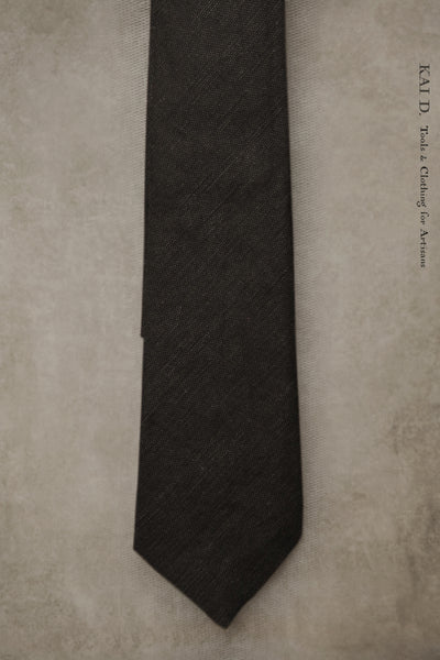 Soft Linen Tie - Black