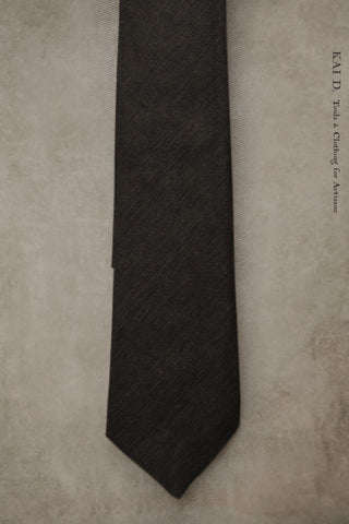 Soft Linen Tie - Black