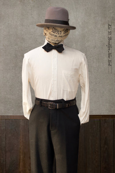 Cassady Shirt - Soft Herringbone  - Cream White -  S, M, L, XL, XXL