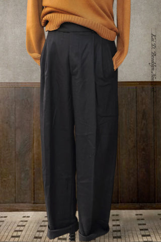 Wide Leg Matisse Pants - Black Virgin Wool - 32, 34